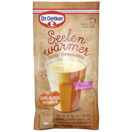 Dr. Oetker Seelenwärmer Tassen-Cremepudding Sahne-Mandel 58G 3 Dr. Oetker Seelenwärmer Tassen-Cremepudding Sahne-Mandel 58G