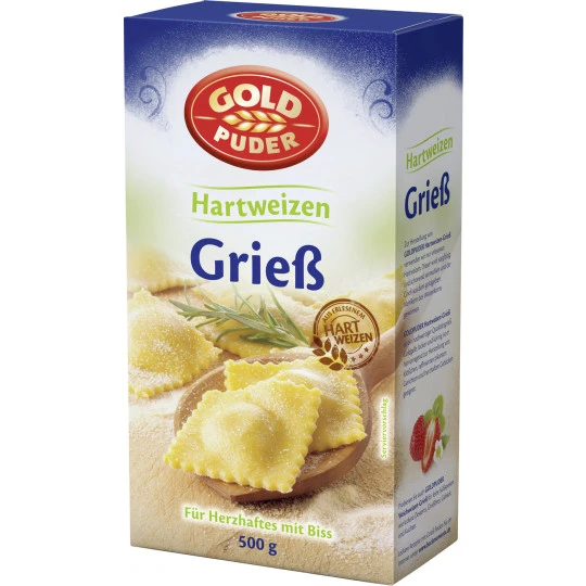 Goldpuder Hartweizen-Grieß 500G 3 Goldpuder Hartweizen-Grieß 500G