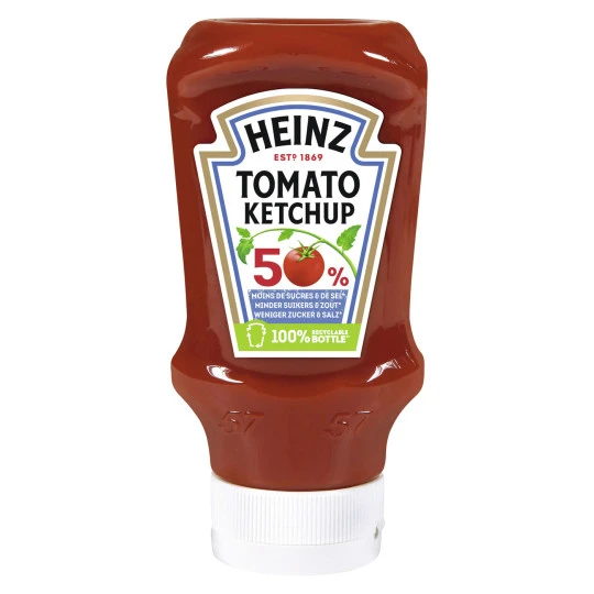 Heinz Tomato Ketchup 50% Weniger Zucker & Salz 500ML 3 Heinz Tomato Ketchup 50% Weniger Zucker & Salz 500ML
