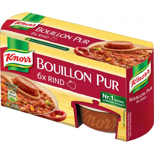 Knorr Bouillon Pur Rind 6ST 168G 3 Knorr Bouillon Pur Rind 6ST 168G