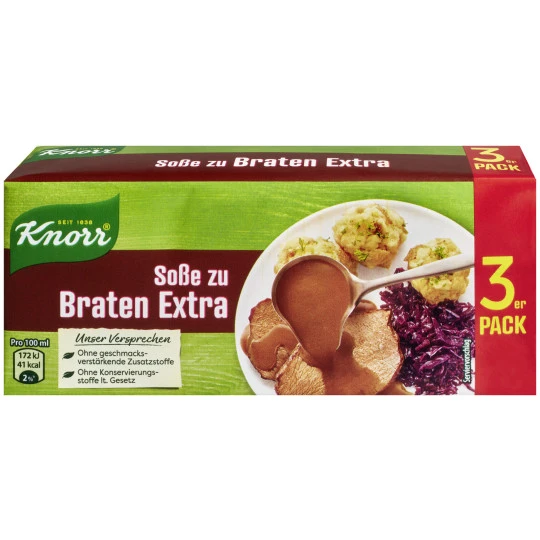 Knorr Sauce Zu Braten Extra Ergibt 3x 250ML 84G 3 Knorr Sauce Zu Braten Extra Ergibt 3x 250ML 84G