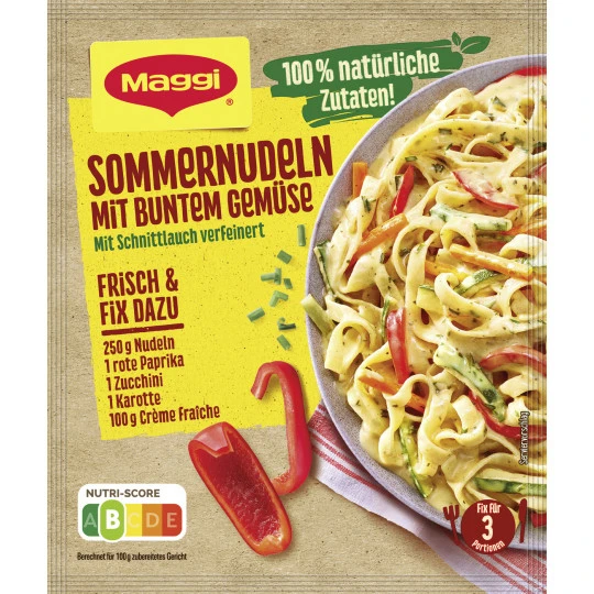 Maggi Sommernudeln Mit Buntem Gemüse 38G 3 Maggi Sommernudeln Mit Buntem Gemüse 38G