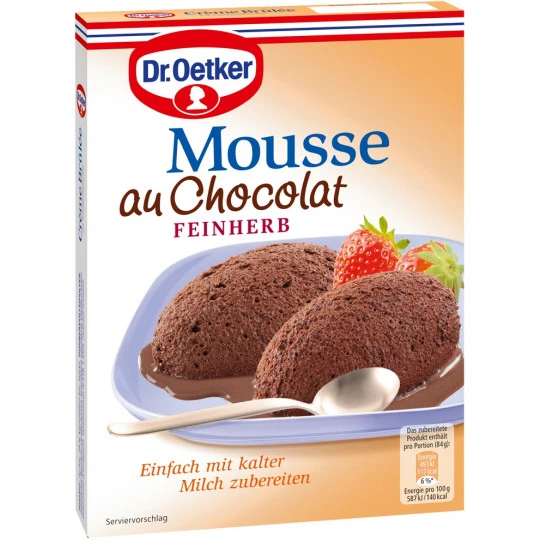 Dr. Oetker Mousse Au Chocolat Feinherb 86G 3 Dr. Oetker Mousse Au Chocolat Feinherb 86G